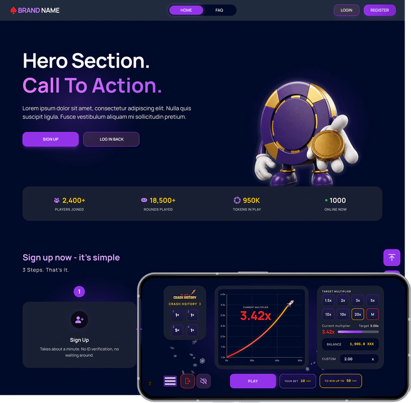 Casino Platform desktop and mobile casino screens